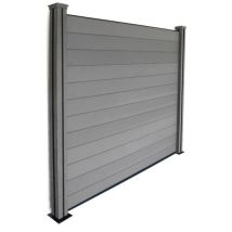 Panneau Occultant Brise-vue En Composite - Gris - Largeur 236 Cm - Bricoman