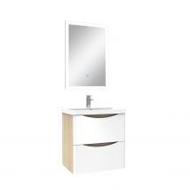 Ensemble Meuble Simple Vasque 50cm Avec Miroir Lumineux - Bricoman