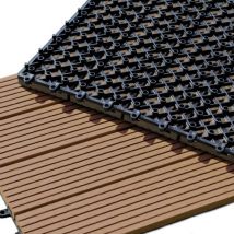 Dalle Terrasse Bois Composite Clipsable - Brun Exotique - Lot De 6 Dalles 30x60cm Soit 1,08m²) - Bricoman