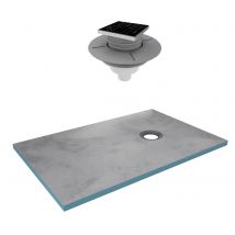 Receveur De Douche À Carreler 140x90 Cm Avec Bondes À Sortie Verticale - Grille Noire - Bricoman