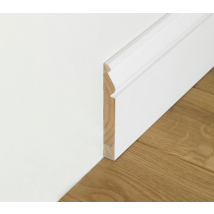 Lot De 5 Plinthes Moulurées : Type British 120mm (prépeint Blanc) 2.4m - Bricoman