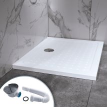 Sana Receveur De Douche 100 X 120 Cm Blanc + Bonde Et Siphon Inclus - Bricoman