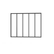 Verrière Atelier Fixe H.108cm, En Alu Noir Mat, Verrière Intérieure 153cm, 5 Vitrages Transparentes - Bricoman