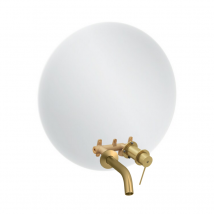 Miroir Led Rond 2 Trous + Mitigeur Lavabo Encastré Jacob Delafon Grands Boulevards Laiton Brossé + Corps Encastré - Bricoman