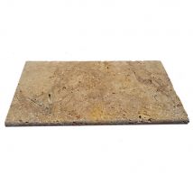 Margelle De Piscine Travertin Beige Mix 61x33x3cm 2nd Choix Bord Arrondi - Margelle 61x33x3-5 Cm - Bricoman