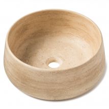 Vasque À Poser Ronde Bol Travertin Beige 41x16 Cm - Ro'ma Nature - Bricoman