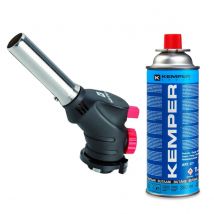 Chalumeau À Gaz Multi-usages Soudure Brasage Cuisine + Cartouche De Gaz Butane 227gr Kemper - Bricoman