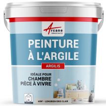 Peinture Argile Naturelle Et Saine - Argilis Lemurien Gris Clair - 60 M² (2x5 Kg En 1 Couche) - Arcane Industries - Bricoman