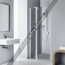 Paroi De Douche Pivotante Largeur 93cm Hauteur 200 Cm Profilé Noir Soft Verre Clair Clean - Bricoman