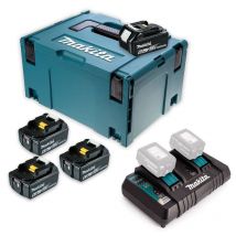 Pack Énergie 18v Li-ion (4x6,0 Ah) Avec Chargeur Double Dans Makpac - Makita 198091-4 - Bricoman