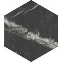 Carrelage Sol / Mur Hexagonal Effet Marbre Noir Mate 25x21,6 Cm Scultorea Dark Diamond Esagonal J471 - Bricoman