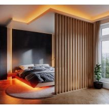 Cloison Claustra Chêne Clair Ajouré - H 280 X L 140 X P 7 Cm - Par Ad Lyon Groupe - Bricoman