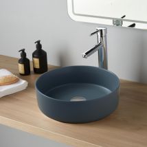 Vasque À Poser Andria Ø37cm - Bleu Grisé - Rebords Fins - Bricoman