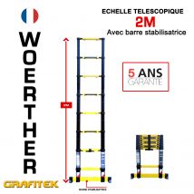 Echelle Télescopique Woerther Grafitek 2m - Garantie 5 Ans - Bricoman