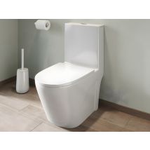 Wc À Poser Blanc Brillant En Céramique - Evacuation Verticale - Nagilam - Bricoman