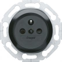 Hager 1930 - Prise 2p+t - Noir - Hager Wmv100n - Bricoman