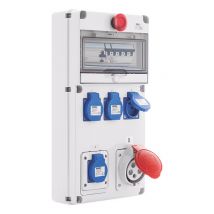 Pack Coffret Chantier Tri+n 26kva 5 Prises (4×230v/1×400v32a) Arrêt Urgence Ip44 - Gewiss - Fr60334p - Bricoman
