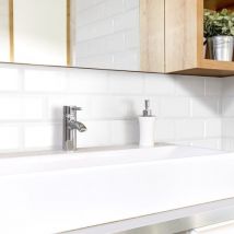 Carrelage Métro Bevelled 10x20 Blanc - Bricoman