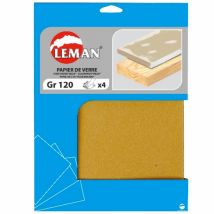 Lot De 4 Feuilles De Papier De Verre 120 Grammes 230 X 280 Mm - Bricoman