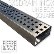 Caniveau Inox Hauteur 3,5 Cm - 3xsdrain Inox - Line Eco - Caniveau De 50 Cm - Bricoman