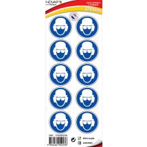 Planche 10 Pictogrammes Ø 40mm - Obligation De Porter Un Casque, Lunettes Et Casque Anti Bruit - 4250236 - Bricoman