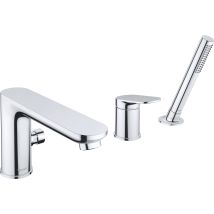 Duravit Wave 3 Hole Single Lever Bath Mixer Tap With Ceramic Mixer System Bath Faucet Chrome - Bricoman