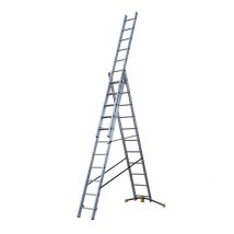 Echelle Transformable 3 Plans 3x11 Échelons 6,9m/7,6m En Aluminium Hailo Hobbylot - Bricoman