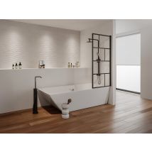 Pare Baignoire Pivotant Style Industriel - 70 X 140 Cm - Noir Mat - Verre - Rivanon - Bricoman