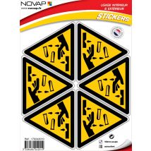 Planche 6 Pictogrammes Triangle 100mm - Danger Matières Corrosives - 4242019 - Bricoman