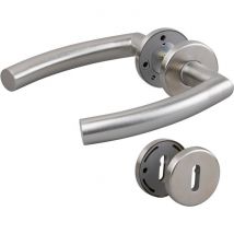 Poignée De Porte Sur Rosace Inox Mat - Clé L - Trondheim - Hoppe Et Cie - Bricoman