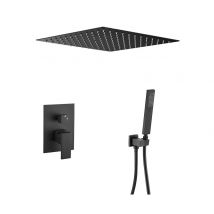 Valaz Douchette Carrée À Encastrer, Noir Mat - Série Tajo - 40 Cm - Bricoman