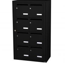 Bloc Collectif Leabox.com, 2x4, Grade 3, Simple Face, Intérieur, Mural, Noir 9005 Finition Brillante - Bricoman