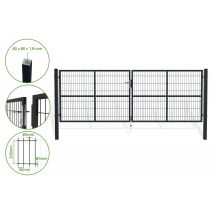 Portail Battant Grillagé Gris Razo 4m H.140cm - Bricoman