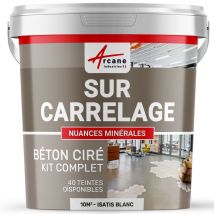 Beton Cire Carrelage Pour Sols Et Murs - Kit Beton Cire Sur Carrelage - 10 M² (en 2 Couches) Isatis Blanc - Arcane Industries - Bricoman
