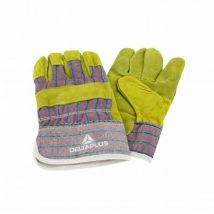 Gant Docker Cuir Croûte De Bovin Renforcé Beige - Tu 10 - 1 Paire - Deltaplus - Bricoman