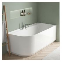 Baignoire Acrylique Lucite Equinoxe Semi-îlot Blanche 170cm - Angle Droit - Bricoman