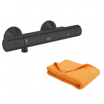 Mitigeur De Douche Thermostatique Grohe Precision Start Noir Mat + Chiffonnette - Bricoman