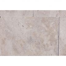Dallage Travertin Beige Mix 1er Choix 40.6x40.6x1.2 Cm - Bricoman