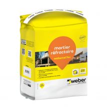 Mortier Réfractaire Pour Le Montage Et L'Assemblage De Briques Réfractaires, 5kg, Webercel Feu , Weber - Bricoman