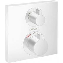 Façade Pour Mitigeur Thermostatique Hansgrohe Ecostat Square Avec Robinet D'Arrêt Et Inverseur Blanc Mat - 15714700 - Bricoman