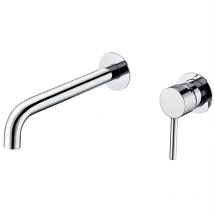 Valaz Robinet De Lavabo Encastré Rond À Levier Unique Chromé Avec Bec Fixe De 15 Cm D'Épaisseur - Série Deva - Bricoman