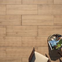 Carrelage Sol Extérieur Grès Cérame Premium Effet Bois Marron Bosque L.40 X L.120 Cm X Ep. 2 Cm (lot De 1,44 M² Soit 3 Dalles) - Ro'ma Nature - 