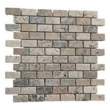 Albedo Pierre - Mosaïque En Travertin Philadelphia Vieilli - 2,3x4,8x1cm - Bricoman