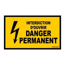 Panneau Interdiction D'Ouvrir Danger Permanent - Rigide 330x200mm - 4161273 - Bricoman