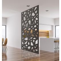 Cloison De Separation Bois Type Claustra Décorative Keops Mdf Noir L.100 X H.160 X 1.9 Cm - Bricoman