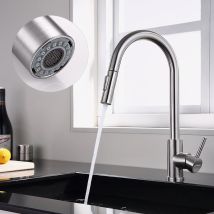 Mitigeur De Cuisine Avec Douchette Extractible Robinet De Cuisine Avec 2 Types De Jet D'Eau Robinet D'Évier En Inox Brossé - Tecnomat