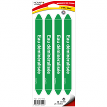 Planche De 4 Marqueurs De Tuyauterie 250 X 26 Mm Pour Ø 20 À 50 Mm - Eau Déminéralisée - 4704043 - Bricoman
