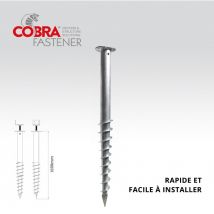 Vis De Fondation Spiral - Pour Terrasse Bois - Hauteur : 150 Cm - Fixation Sans Beton - Facile & Rapide À Monter - Bricoman