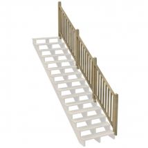 Kit Garde-corps Bois 15 Marches Louisiane- Escalier Extérieur - Rampes Recoupables - Traité Autoclave - Montage Facile - Garantie 10 Ans - Bricoman