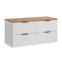 Meuble Sous-vasque 120cm Plan De Toilette Adriel Blanc - Bricoman